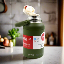 Stainless Steel Vacuum Insulated Water Bottle – 900ML, Leak-Proof, Wide Mouth with Hanging Strap (Mix Color)