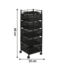 5 Layer Multipurpose Kitchen Storage Trolley With Wheels